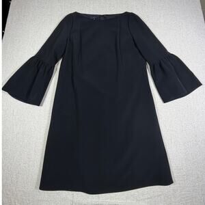Lafayette 148 Women’s 8 Little Black Dress 3/4 Sleeve Knee Length Classic Dress